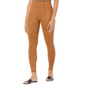 Spanx Faux Suede Leggings In Rich Caramel Size Medium
